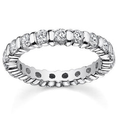 3.0mm Moissanite Round Bar Eternity Ring