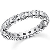3.0mm Moissanite Round Bar Eternity Ring