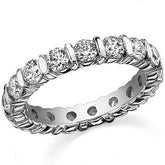 3.5mm Moissanite Round Bar Eternity Ring