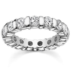 4.0mm Moissanite Round Bar Eternity Ring