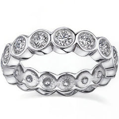 3.5mm Moissanite Round Bezel Eternity Ring