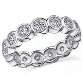 3.5mm Moissanite Round Bezel Eternity Ring