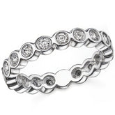 2.5mm Moissanite Round Bezel Eternity Ring