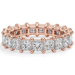 3.0mm Princess cut Moissanite Shared Prong Eternity Ring