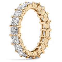 3.0mm Princess cut Moissanite Shared Prong Eternity Ring