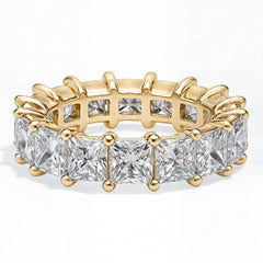 4mm Princess cut Moissanite Shared Prong Eternity Ring