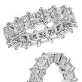 4mm Princess cut Moissanite Shared Prong Eternity Ring