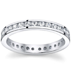 2.0mm Moissanite Round Channel Eternity Ring