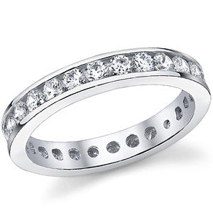 2.5mm Moissanite Round Channel Eternity Ring