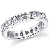 3.0mm Moissanite Round Channel Eternity Ring