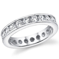 3.0mm Moissanite Round Channel Eternity Ring