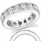 4.0mm Moissanite Round Channel Eternity Ring
