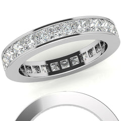 2.5mm Moissanite Princess Channel Eternity Ring