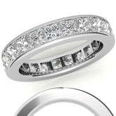 3.0mm Moissanite Princess Channel Eternity Ring