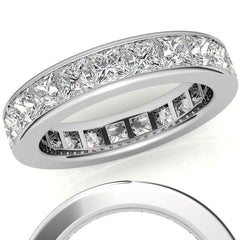 3.0mm Moissanite Princess Channel Eternity Ring