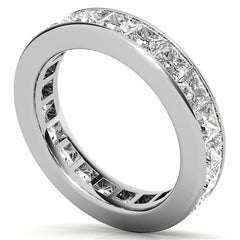 3.0mm Moissanite Princess Channel Eternity Ring