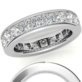 3.5mm Moissanite Princess Channel Eternity Ring