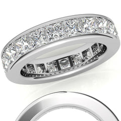 3.5mm Moissanite Princess Channel Eternity Ring