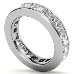 3.5mm Moissanite Princess Channel Eternity Ring