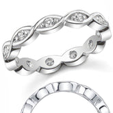 2.25mm Round Brilliant Moissanite Figure-8 Eternity Ring