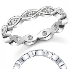 2.25mm Round Brilliant Moissanite Figure-8 Eternity Ring