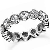 Milgrain Bezel Round Brilliant Moissanite Eternity Ring