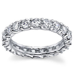 3.5mm Round Brilliant Moissanite Shared Prong Trellis Eternity Ring