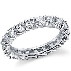 3.5mm Round Brilliant Moissanite Shared Prong Trellis Eternity Ring