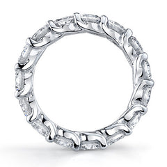 4mm Round Brilliant Moissanite Shared Prong Trellis Eternity Ring