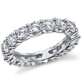 4mm Round Brilliant Moissanite Shared Prong Trellis Eternity Ring