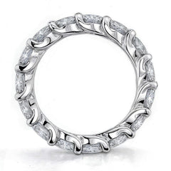 4.5mm Round Brilliant Moissanite Shared Prong Trellis Eternity Ring