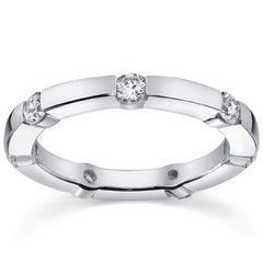 Moissanite Round Bar Eternity Ring