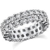 2.5mm Double Row Shared Prong Round Brilliant Moissanite Eternity Ring