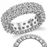 Double Row Shared Prong Round Brilliant Moissanite Eternity Ring