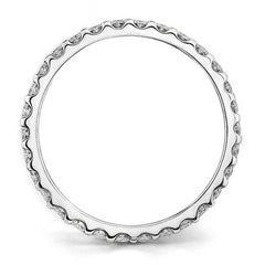 Low Profile Moissanite Shared Prong Eternity Ring (2.0mm)