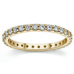 Low Profile Moissanite Shared Prong Eternity Ring (2.0mm)