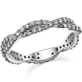 Round Brilliant Moissanite Infinity Style Eternity Ring