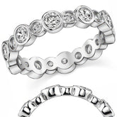 Moissanite Round Bezel Eternity Ring