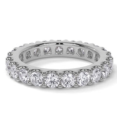 Low Profile Moissanite Shared Prong Eternity Ring 3mm