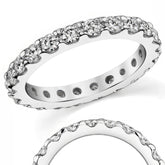 Low Profile Shared Prong Moissanite Eternity Ring 2.5mm