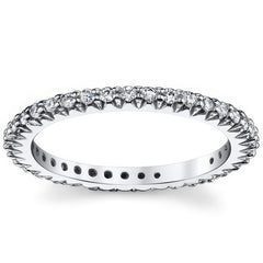 Round Brilliant Moissanite Shared Prong Eternity Ring (1.3mm)