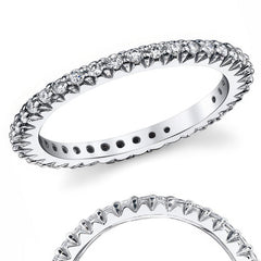Round Brilliant Moissanite Shared Prong Eternity Ring (1.3mm)