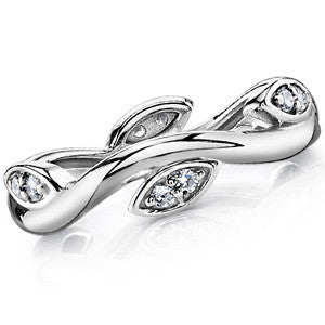 Round Brilliant Moissanite Floral Style Eternity Ring