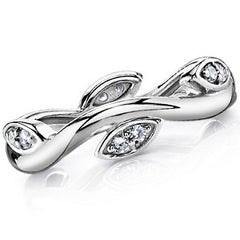 Round Brilliant Moissanite Floral Style Eternity Ring