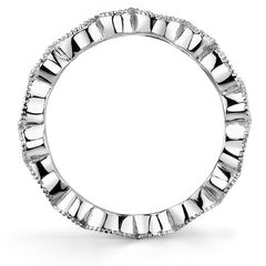 Round Brilliant Moissanite Antique Milgrain Style Eternity Ring