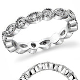 Round Brilliant Moissanite Antique Milgrain Style Eternity Ring