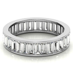 4x2mm Emerald Moissanite Eternity Ring