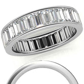 4x2mm Emerald Moissanite Eternity Ring