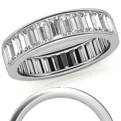 4x2mm Emerald Moissanite Eternity Ring