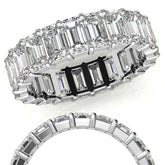 5x3mm Emerald Moissanite Eternity Ring